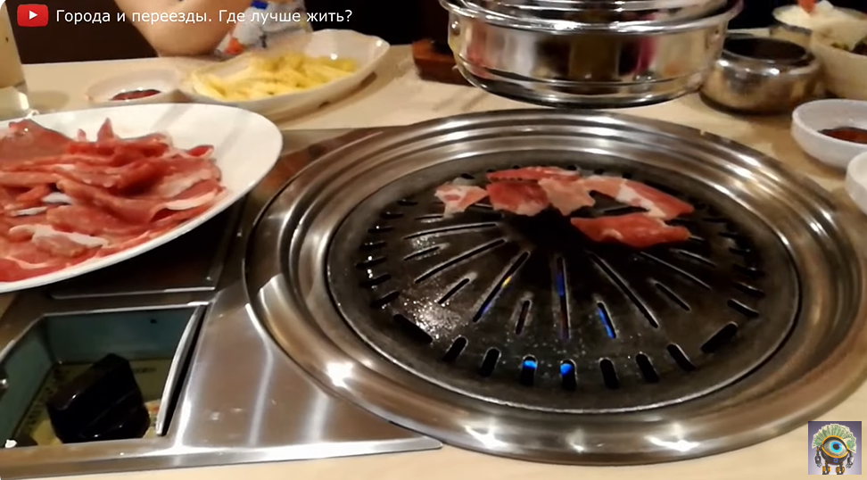 Tables with a Grill in a Cafe